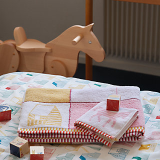 Les Cabanes washcloth | Hermès USA